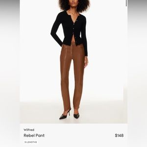 ARITZIA WILFRED REBEL PANT a straight leg leather pant